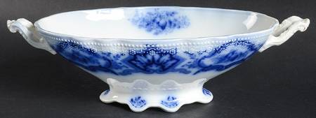 Alaska (Flow Blue, Gold Ring) Oval Vegetable No Lid