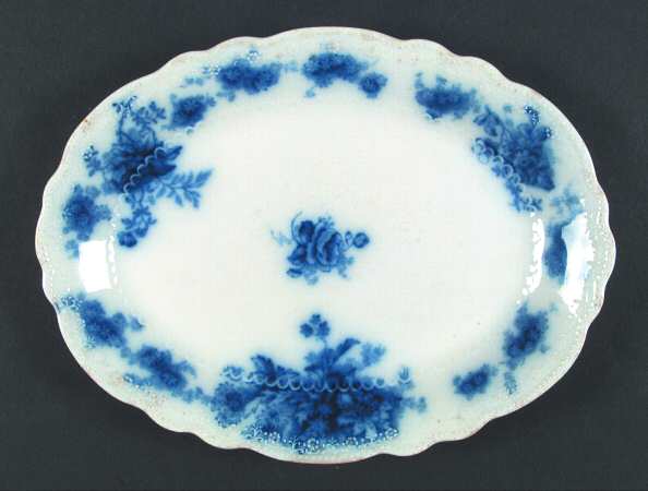 Albany (Flow Blue) 12" Oval Serving Platter