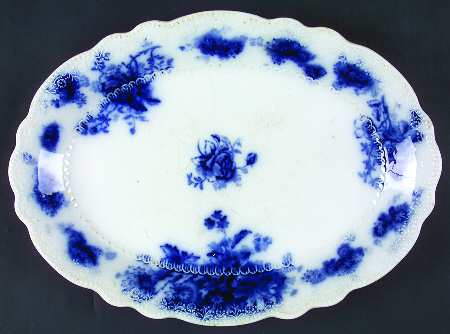 Albany (Flow Blue) 14" Oval Serving Platter