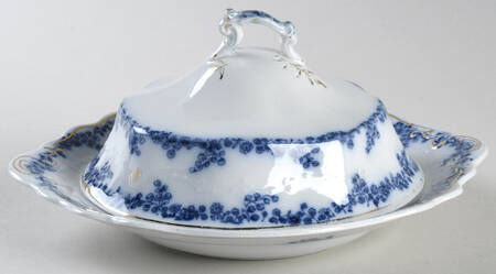 Aldine (Flow Blue) Round Covered Butter