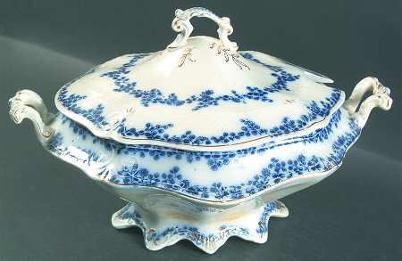Aldine (Flow Blue) Oval Tureen & Lid
