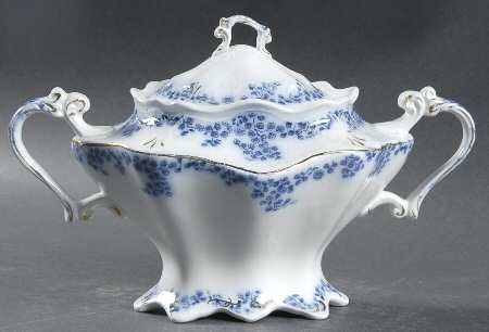 Aldine (Flow Blue) Sugar Bowl & Lid