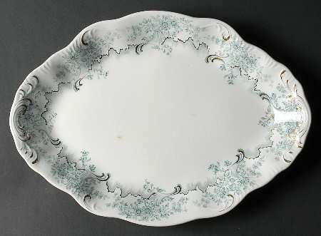 Antique Green 14" Oval Serving Platter by Grindley