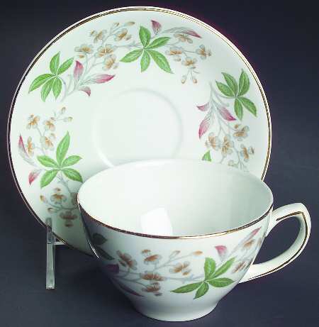 Arcadia Flat Cup & Saucer Set by Grindley