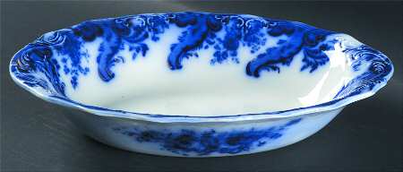 Argyle (Flow Blue) 10" Oval Vegetable Bowl