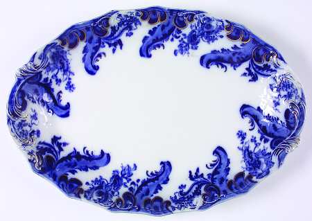 Argyle (Flow Blue) 15" Oval Serving Platter