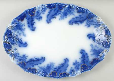 Argyle (Flow Blue) 19" Oval Serving Platter