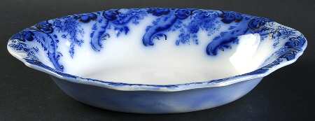 Argyle (Flow Blue) 9" Oval Vegetable Bowl