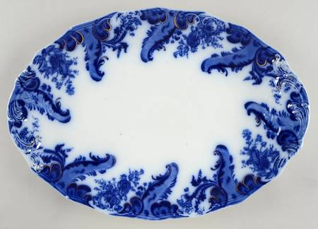 Argyle (Flow Blue) 16" Oval Serving Platter