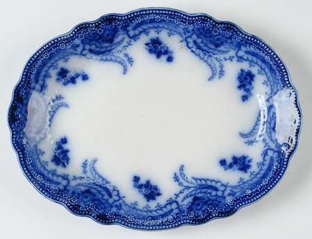 Ashburton (Flow Blue) 12" Oval Serving Platter