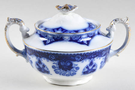 Baltic (Flow Blue) Sugar Bowl & Lid