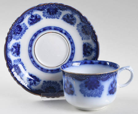 Baltic (Flow Blue) Flat Cup & Saucer Set