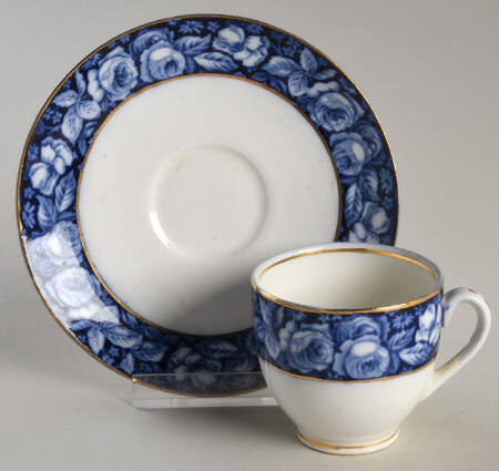 Beauty Roses Flat Demitasse Cup & Saucer Set by Grindley
