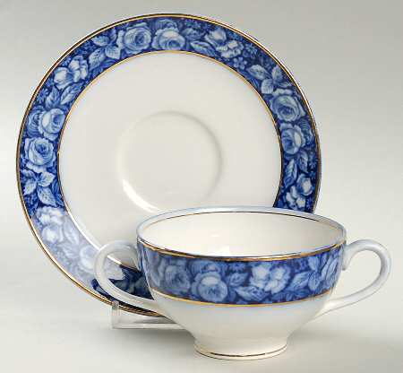Beauty Roses Footed Bouillon Cup & Saucer