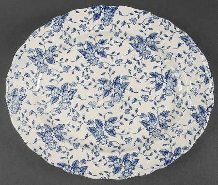 Bouquet Blue 11" Oval Serving Platter