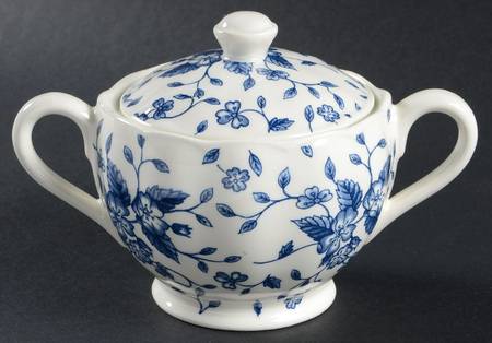 Bouquet Blue Sugar Bowl & Lid