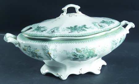 Brussels Green (Gold Trim) Tureen &  Lid