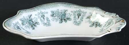 Brussels Green (Gold Trim) Bone Dish