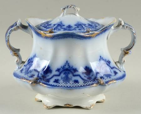 Celtic (Flow Blue) Sugar Bowl & Lid
