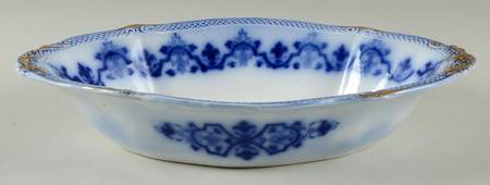 Celtic (Flow Blue) 10" Oval Vegetable Bowl by Grindley