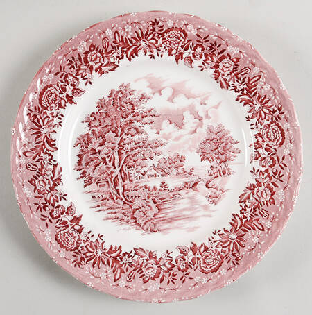 Country Style Pink Dinner Plate