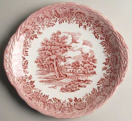 Country Style Pink Cake Plate