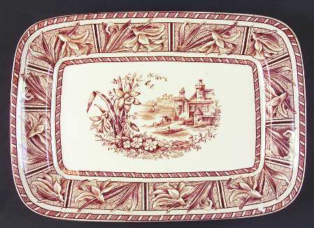 Daffodil Brown 14" Rectangular Serving Platter by Grindley