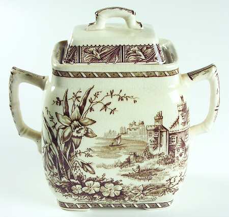 Daffodil Brown Oversize Sugar Bowl & Lid
