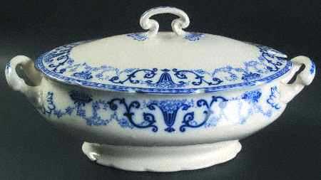 Denton (Flow Blue) Tureen &  Lid