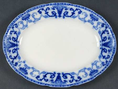 Denton (Flow Blue) 10" Oval Serving Platter
