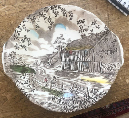 Dickens Coaching Stages Handled Cake Plate