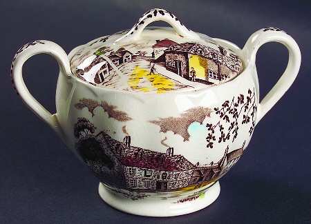 Dickens Coaching Stages Sugar Bowl & Lid