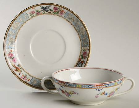 Dresden Flat Cream Soup Bowl & Saucer Set