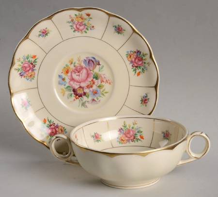 Duchess Footed Cream Soup Bowl & Saucer Set