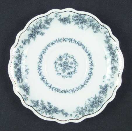 Eileen (White Background, Gold Trim) Saucer by Grindley