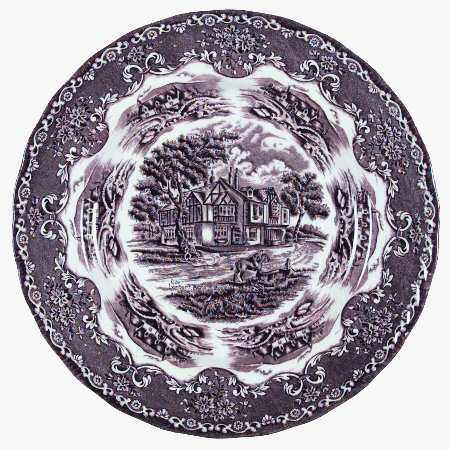 English Country Inns Brown Dinner Plate