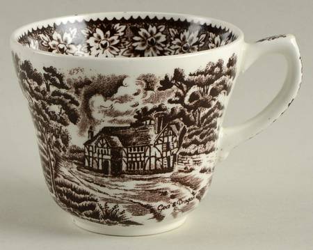 English Country Inns Brown Flat Cup