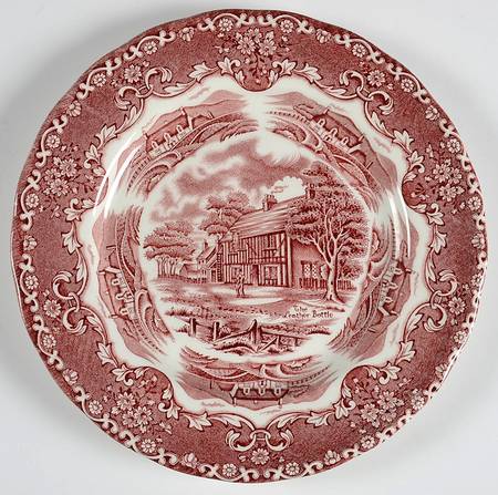 English Country Inns Pink Salad Plate