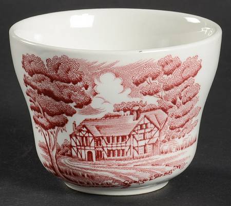 English Country Inns Pink Open Sugar Bowl