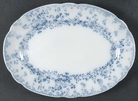 Fern Blue 12" Oval Serving Platter