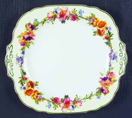 The Fleurette Square Handled Cake Plate