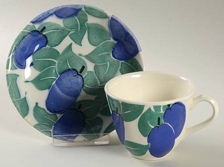 Garden Fruits Flat Cup & Saucer Set