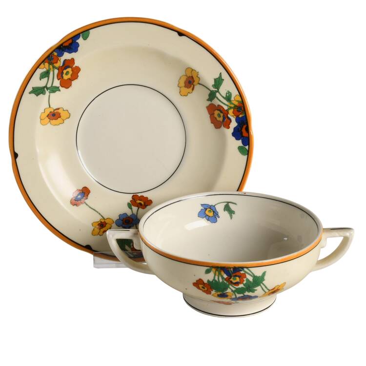 Gardenia Cream Soup Bowl & Saucer Set