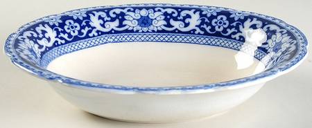 Glenmore Blue and White 9" Oval Vegetable Bowl
