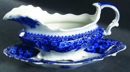 Grace (Flow Blue) Gravy Boat & Underplate/Relish
