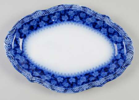 Grace (Flow Blue) 12" Oval Serving Platter