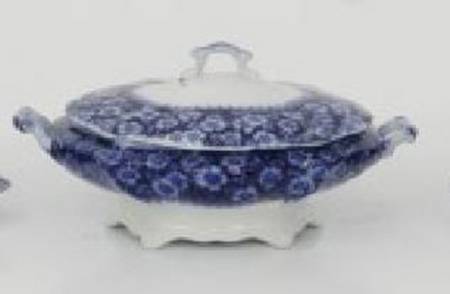Grace (Flow Blue) Round Covered Vegetable
