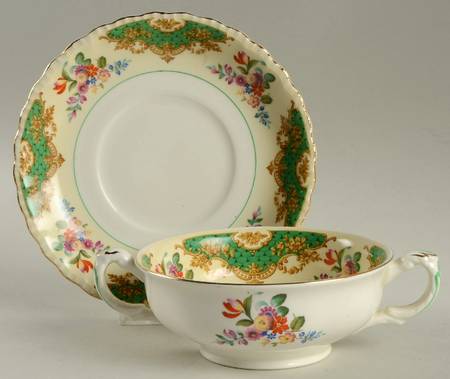 The Touraine Footed Cream Soup Bowl & Saucer Set