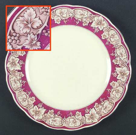 Hampton Vine Maroon Dinner Plate