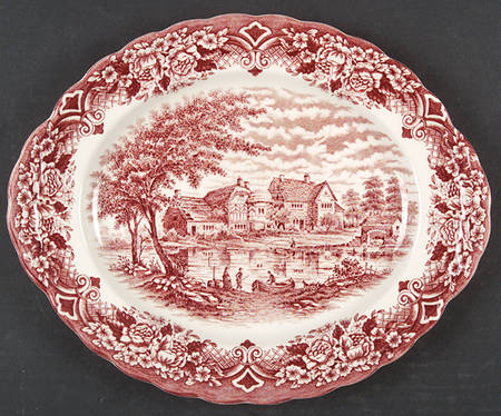 Homeland Pink 12" Oval Serving Platter